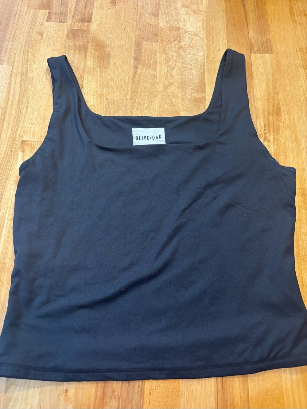 Olive & Oak Black Square Neck Tank - large